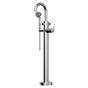 Santec - TRIM - Floor Mount Tub Filler with Hand Shower - Satin Nickel
