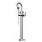 Santec - TRIM - Floor Mount Tub Filler with Hand Shower - Satin Nickel