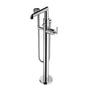 Santec - TRIM - Floor Mount Tub Filler with Hand Shower - Satin Brass