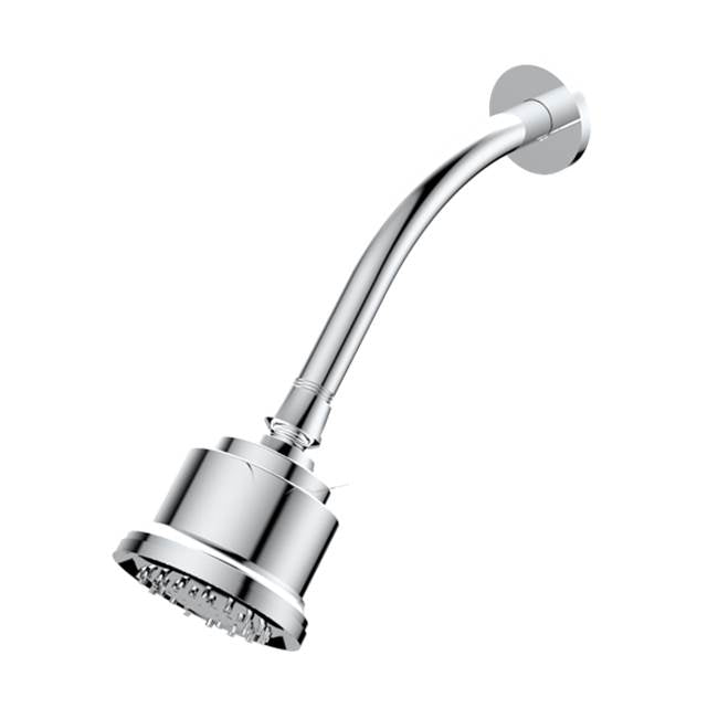 Santec - Multifunction Cylindrical Showerhead with Arm and Flange - Satin Metallic Rose PVD
