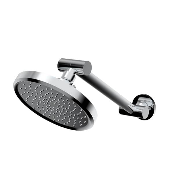 Santec - 6'' Single Function Showerhead with Adjustable Arm and Flange - Matte Black