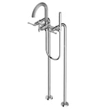 Santec - Floor Mount Tub Filler with Hand Shower - Satin Metallic Rose PVD