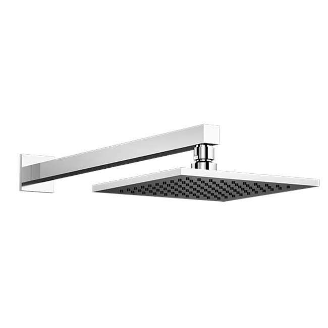 Santec - 8'' Square All Brass Rain Head with Arm and Flange - Satin Brass