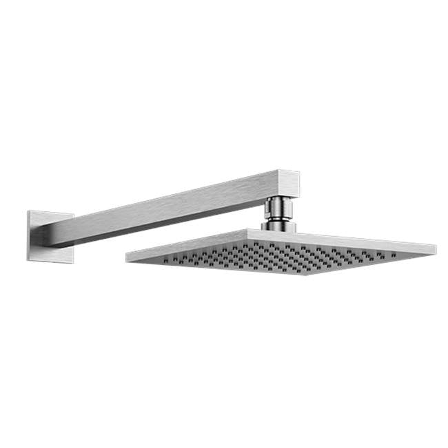 Santec - 8'' Square All Brass Rain Head with Arm and Flange - Satin Nickel