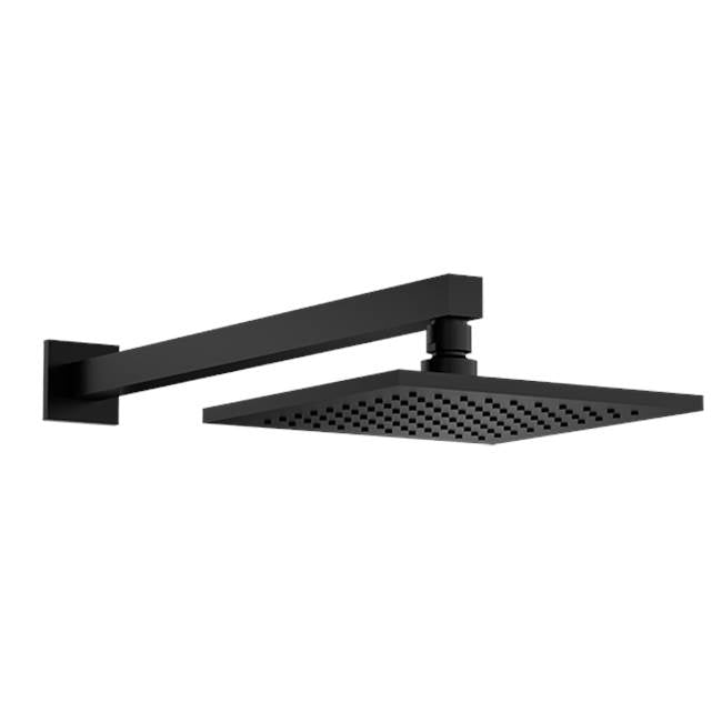 Santec - 8'' Square All Brass Rain Head with Arm and Flange - Matte Black