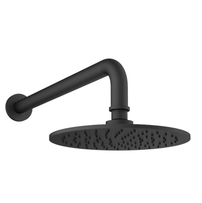 Santec - 8'' Round All Brass Rain Head with Arm and Flange - Matte Black
