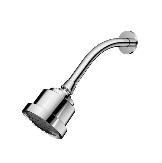 Santec - Multifunction Cylindrical Showerhead with Arm and Flange - Satin Metallic Rose PVD