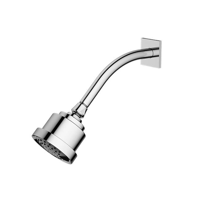 Santec - Multifunction Cylindrical Showerhead with Arm and Flange - Satin Metallic Rose PVD
