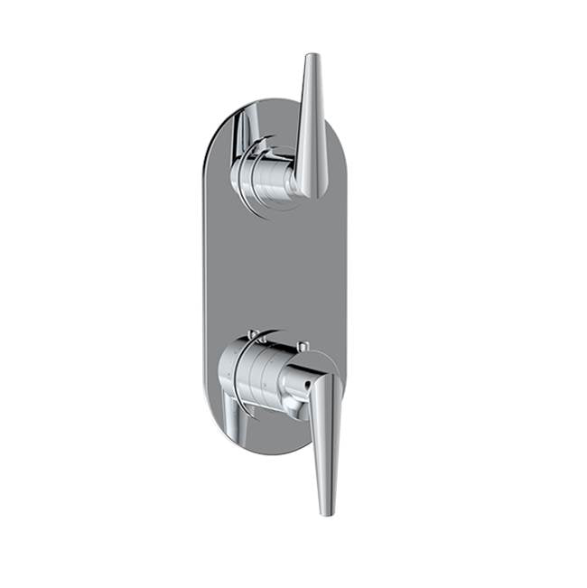 Santec - TRIM (Non-Shared Function) - 1/2'' Thermostatic Trim with Volume Control and 2-Way Diverter - Polished Chrome