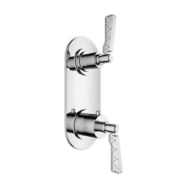 Santec - TRIM (Shared Function) - 1/2'' Thermostatic Trim with Volume Control and 2-Way Diverter - Satin Nickel
