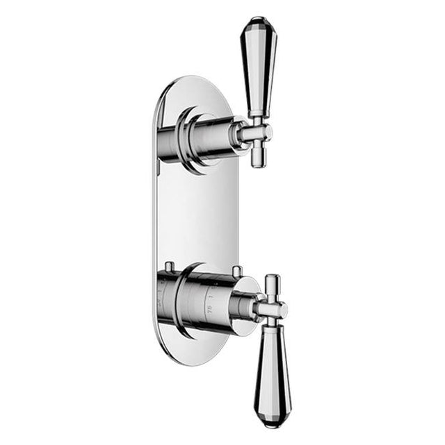 Santec - TRIM (Shared Function) - 1/2'' Thermostatic Trim with Volume Control and 2-Way Diverter - Satin Nickel