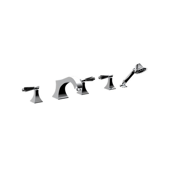 Santec - TRIM - Roman Tub Filler with Hand Shower - Satin Metallic Rose PVD