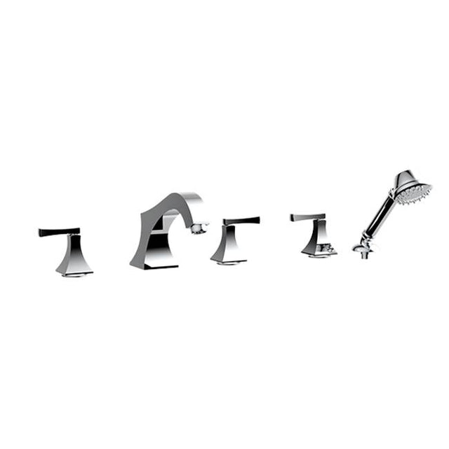 Santec - TRIM - Roman Tub Filler with Hand Shower - Satin Metallic Rose PVD