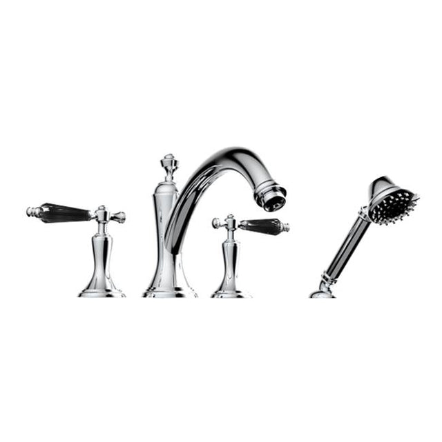 Santec - TRIM - Roman Tub Filler with Hand Shower - Satin Metallic Rose PVD