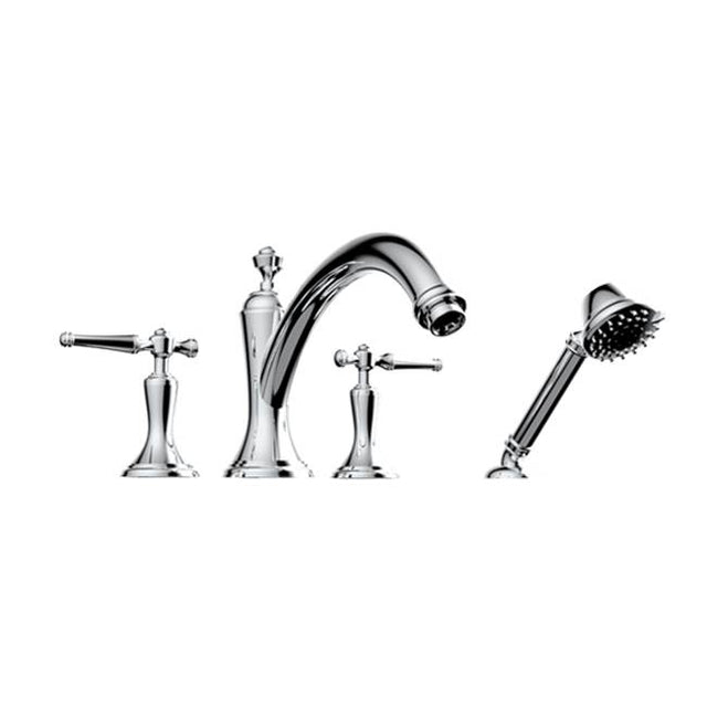 Santec - TRIM - Roman Tub Filler with Hand Shower - Satin Metallic Rose PVD