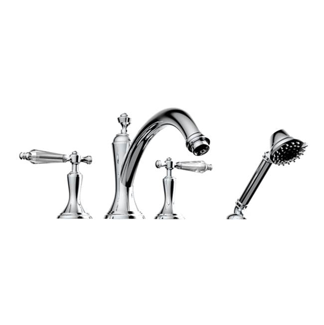Santec - TRIM - Roman Tub Filler with Hand Shower - Satin Metallic Rose PVD