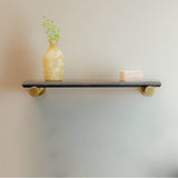 Stone Forest - Elemental Accessory Shelf, 24'' W - Aged Brass/Antique Gray Limestone