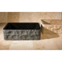 Stone Forest - Farmhouse Sink, Chiseled Apron - Black Granite