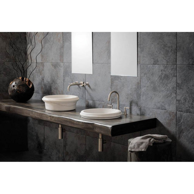 Stone Forest - Cerne Lav Sink - luna bianca oro marble