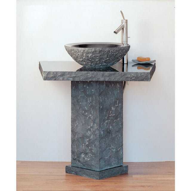 Stone Forest - Beveled Round Vessel - Carrara Marble