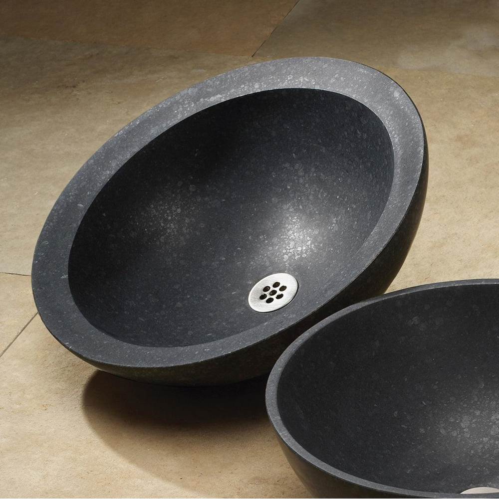 Stone Forest - Beveled Round Vessel - Honed Basalt