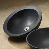Stone Forest - Beveled Round Vessel - Honed Basalt