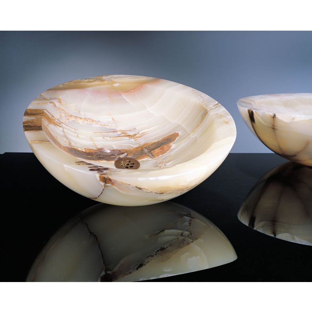 Stone Forest - Beveled Round Vessel - Multi-Color Onyx