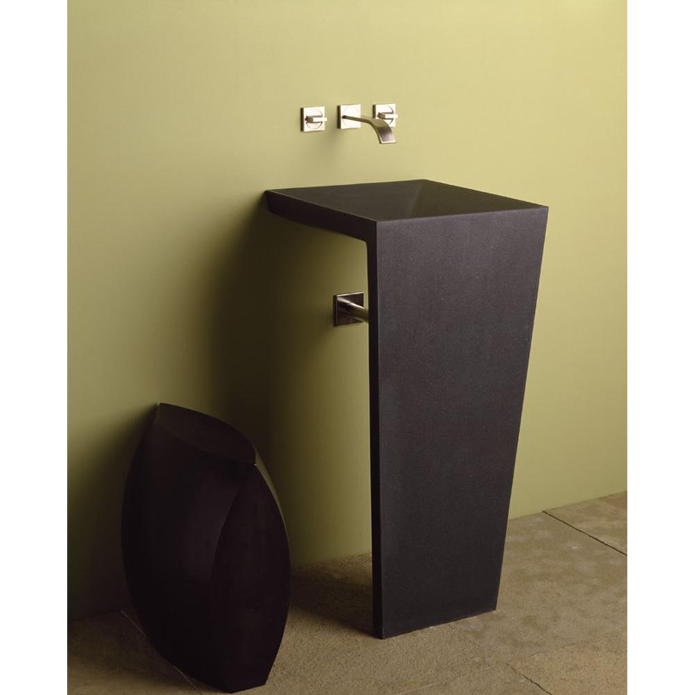Stone Forest - Zero Pedestal Sink - Honed Black Granite