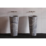 Stone Forest - Veneto Pedestal Sink - Cumulo Granite