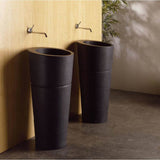 Stone Forest - Veneto Pedestal Sink - Honed Black Granite