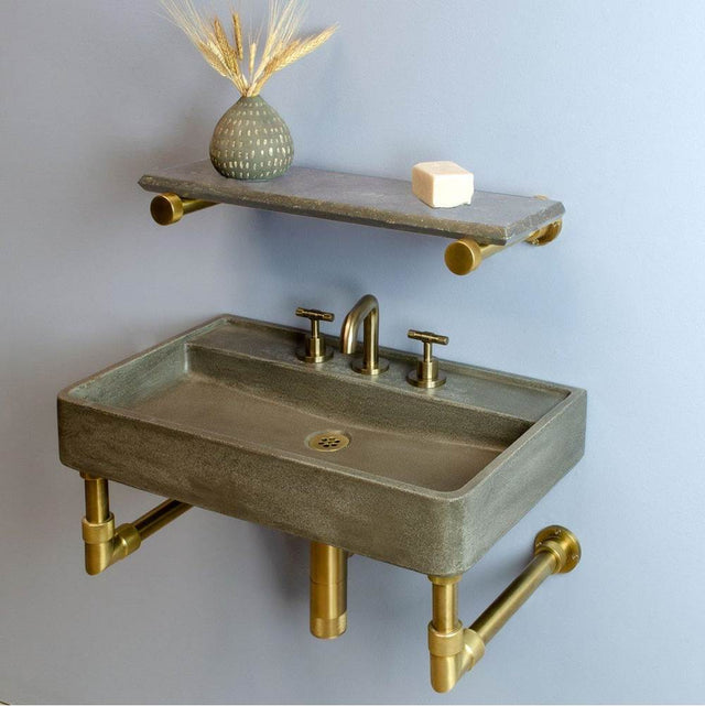 Stone Forest - Lumbre Vanity With Crossbar, For 26''X15'' Lumbre Sink. - Polished Nickel