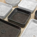 Stone Forest - Contour Vessel, Square - Carrara Marble