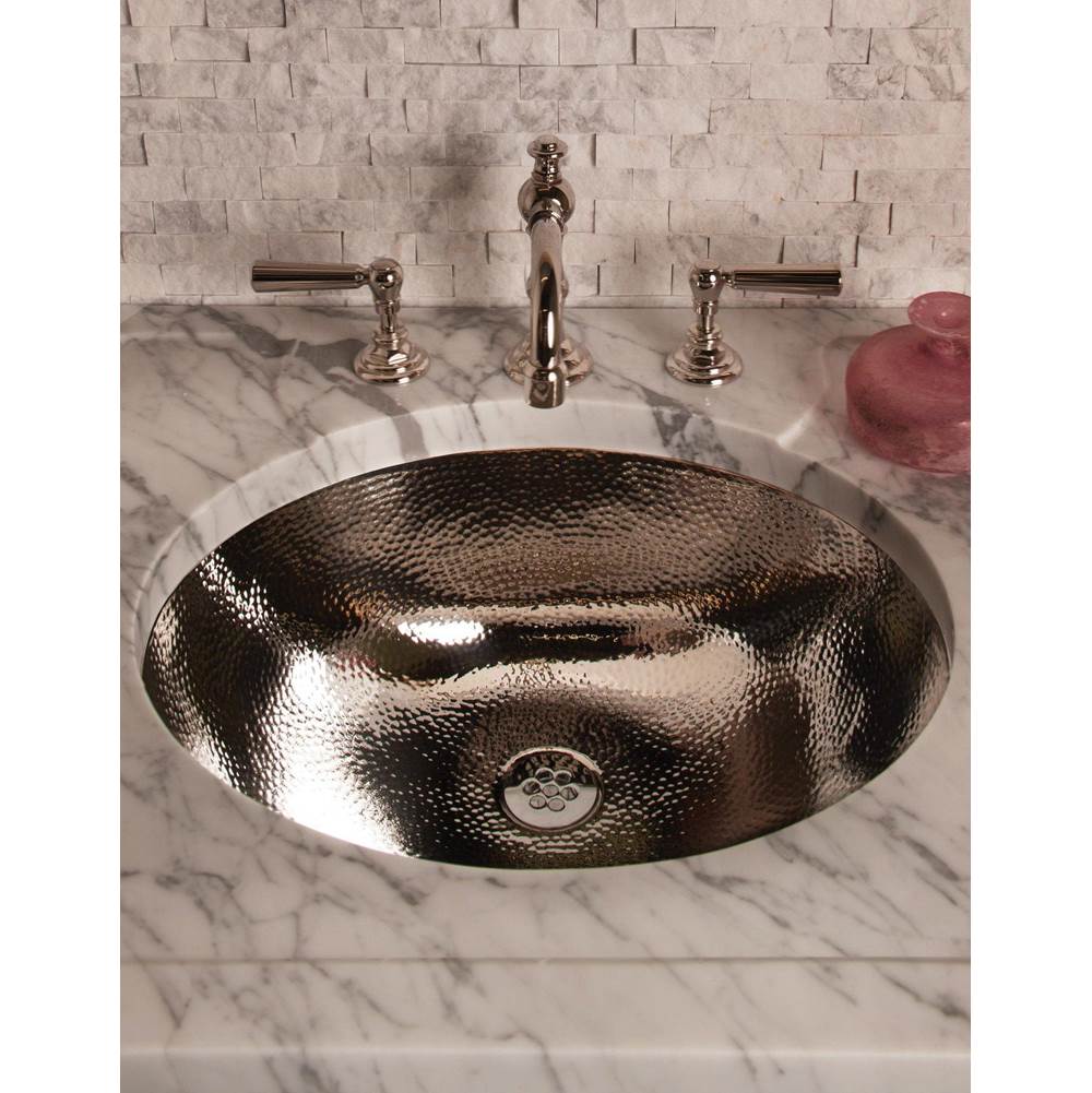 Stone Forest - Undermount Oval Sink, Hammered - polished stainless steel
