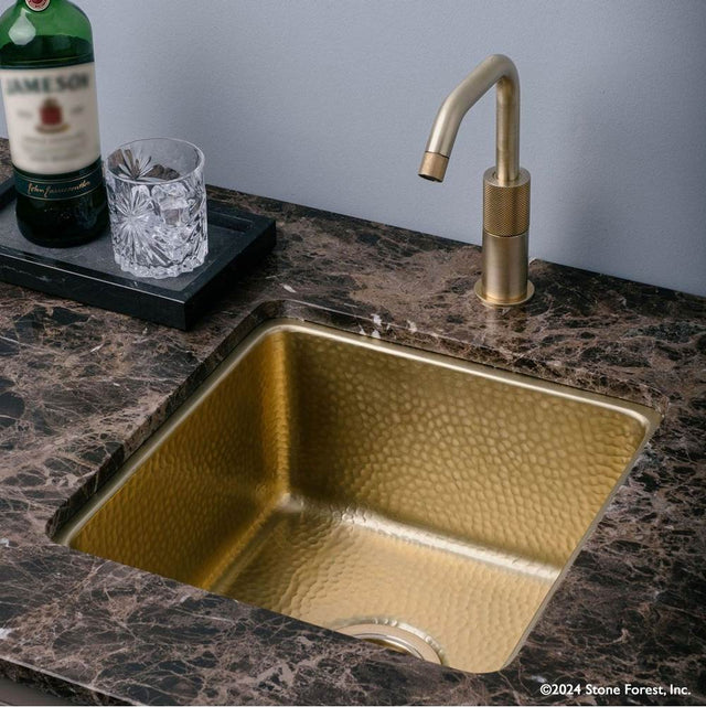 Stone Forest - Bar Sink, Hammered - Brushed Brass
