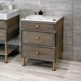 Stone Forest - Elemental Side Table, 36'' W, Walnut - Matte Black/Honed Carrara Marble/Walnut