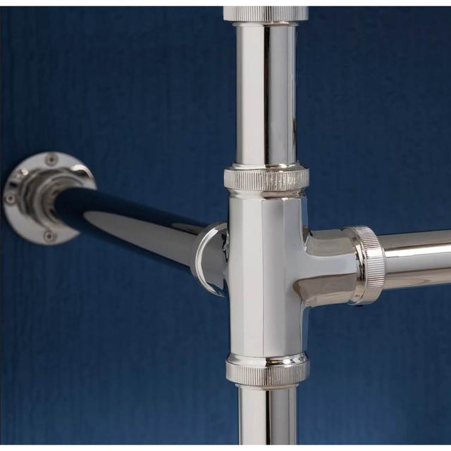 Stone Forest - Facet Trough Vanity With Crossbar, For 36''X18'' Trough Sink Only - Polished Nickel