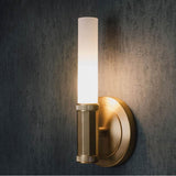 Stone Forest - Elemental Facet Tee Sconce, 4W Led Dimmable Bulb, 120V - Aged Brass