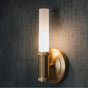 Stone Forest - Elemental Facet Tee Sconce, 4W Led Dimmable Bulb, 120V - Aged Brass
