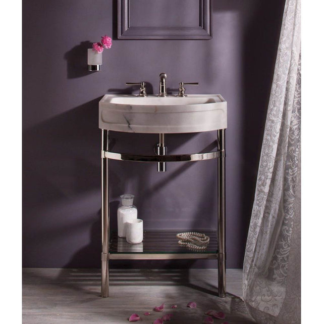 Stone Forest - Harbor Washbasin Stand W/ Glass Shelf - Polished Nickel