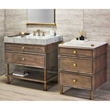 Elemental Vanity, With Split Drawers And Wood Shelf