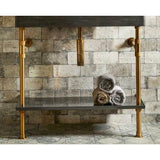 Stone Forest - Trough Tray Vanity - For 36''X18'' Trough Sink Only - Aged Brass/Tuxedo Gray Steel