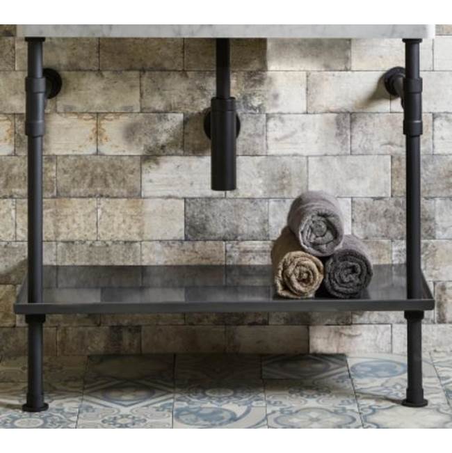 Stone Forest - Trough Tray Vanity - For 36''X18'' Trough Sink Only - Matte Black/Tuxedo Gray Steel