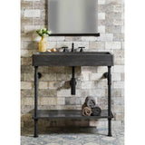 Stone Forest - Trough Tray Vanity - For 36''X18'' Trough Sink Only - Polished Nickel/Tuxedo Gray Steel