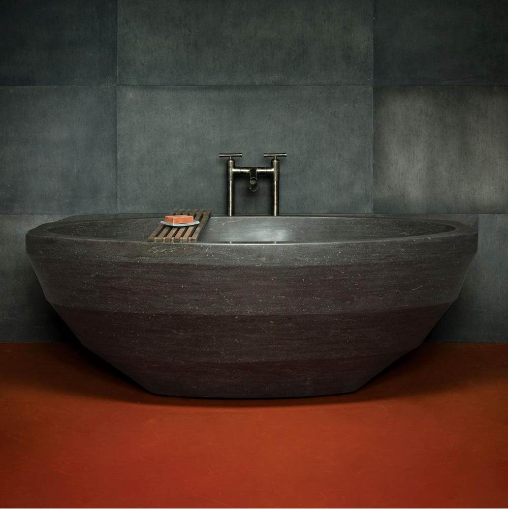 Stone Forest - Facet Bathtub - antique gray limestone