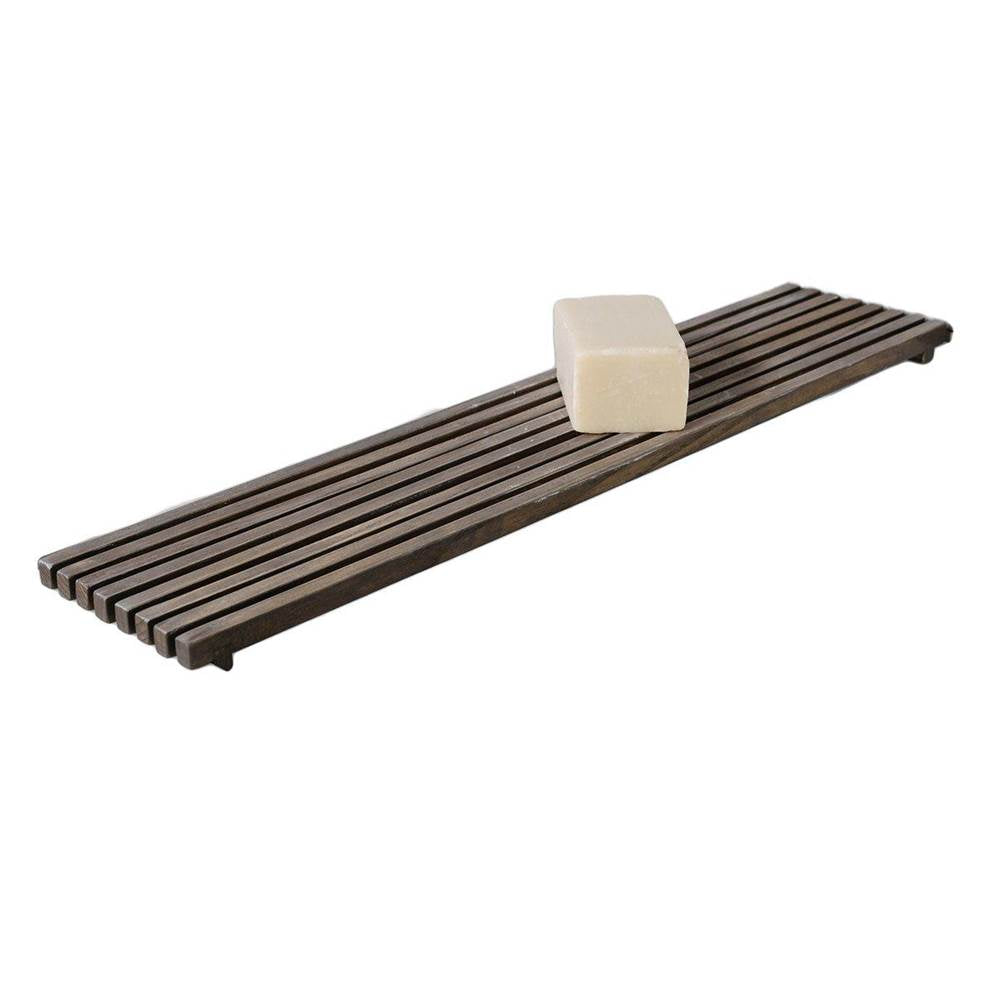 Stone Forest - Elemental Soap/Accessory Tray, For Ventus Bath Sinks Only - Teak With Cement Gray Finish