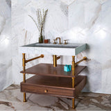 Elemental Console Vanity, 36'' W, With Drawer And Wood Shelf