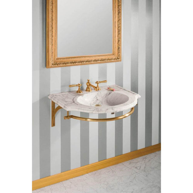 Stone Forest - Regency Wall Brackets With Towel Bar For Petite Renaissance - Aged Brass, Unlacquered