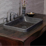 Stone Forest - Drop-In Contour Vessel, Rectangle - antique gray limestone