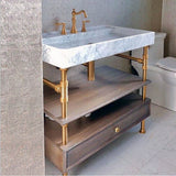 Stone Forest - Ventus Bath Sink, 24'', With Faucet Deck.  Specify Faucet Drilling If Required. - Carrara Marble