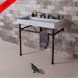 Stone Forest - Elemental Legs With Crossbar, For 36''X22'' Sinks.  Not For Trough Consoles - Matte Black